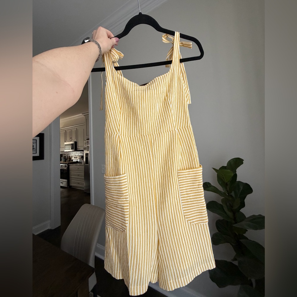 NWOT Boutique Yellow Striped Romper